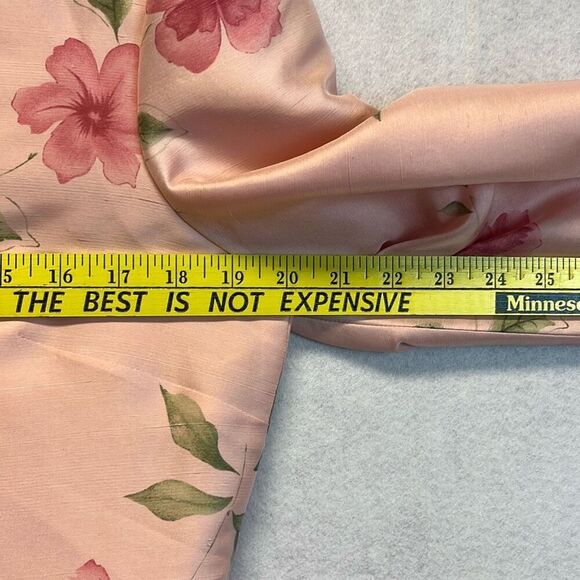 TALBOTS Sheath Dress and Jacket Set Size 12 Pink Floral 100% Silk Button Front - Picture 11 of 12